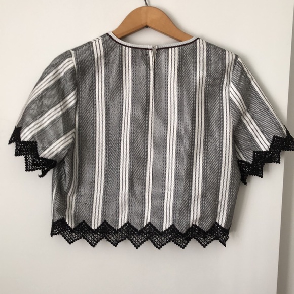 Black & White Stripe Short Sleeves Top - Picture 4 of 4